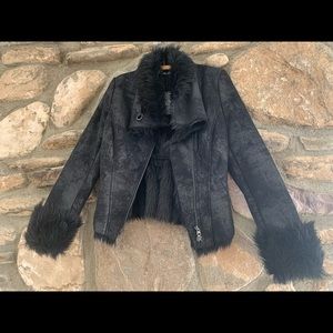 Armani Exchange full fur lined suede jacket